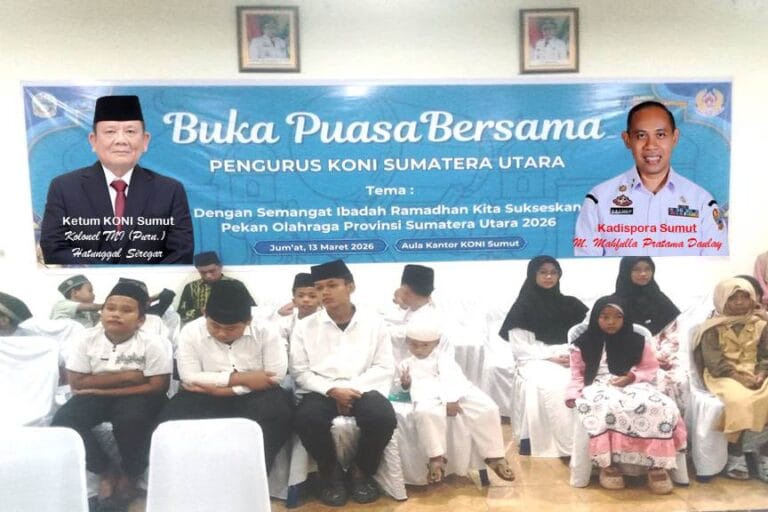 Bersama Anak Yatim Piatu,KONI Sumut Gelar Buka Puasa Bersama