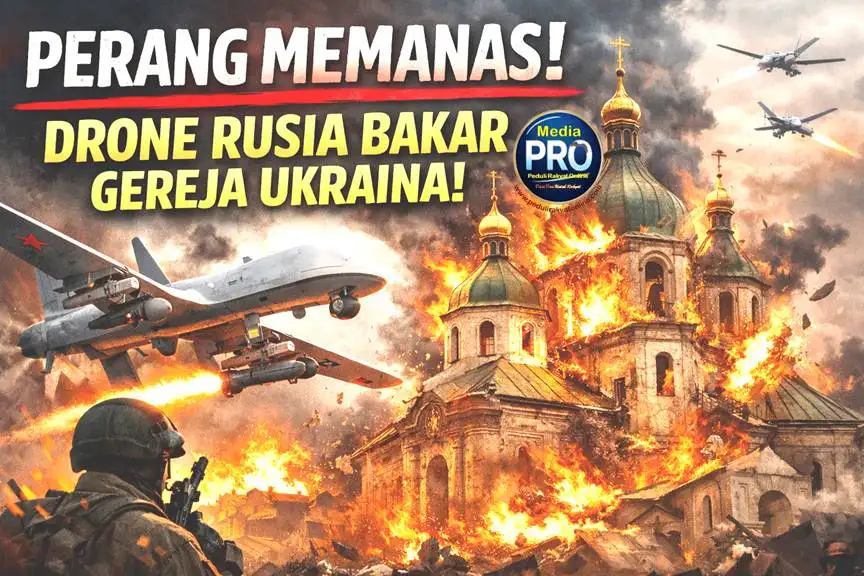 Drone Rusia Pemicu Kebakaran Gereja Bersejarah di Ukraina