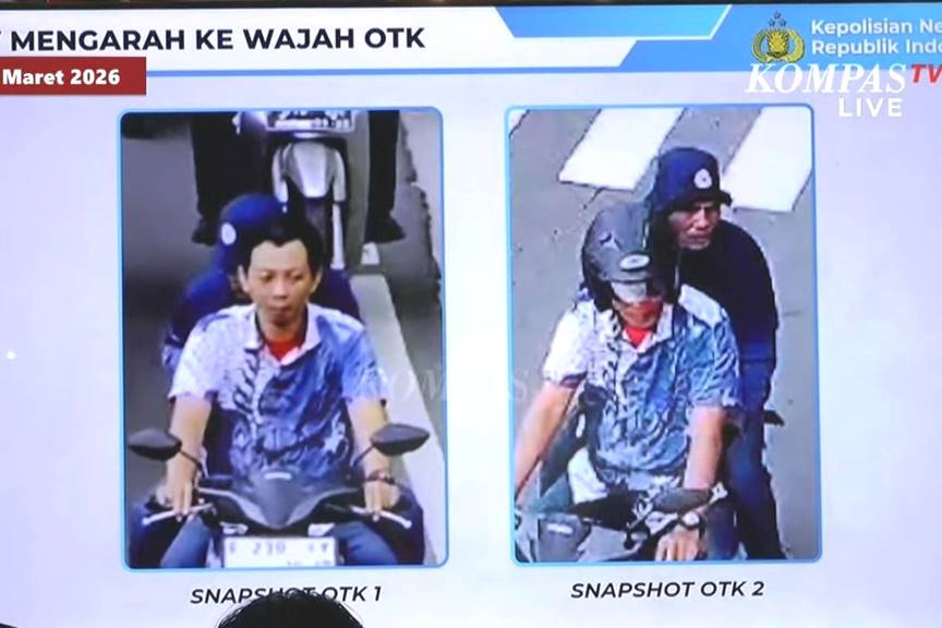 Wajah terduga penyiram air keras terhadap Wakil Koordinator KontraS Andrie Yunus yang terekam kamera CCTV