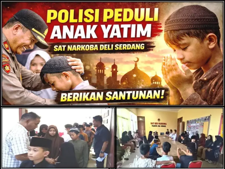 Bukti Nyata Kepedulian Polri, Sat Narkoba Polresta Deli Serdang Santuni Anak Yatim Piatu di Lubuk Pakam