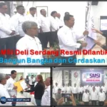 Dengan menyerahkan bendera pataka ,Ketua SMSI Sumut (Erris Julietta Napitupulu) resmi mengukuhkan dan melantik kepengurusan SMSI Deli Serdang periode 2026–2029