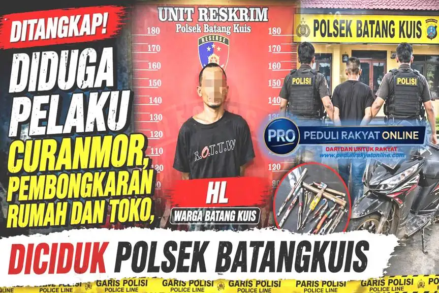 Diduga Pelaku Curanmor, Pembongkaran Rumah dan Toko, HL, Warga Batang Kuis Diciduk Polsek Batangkuis