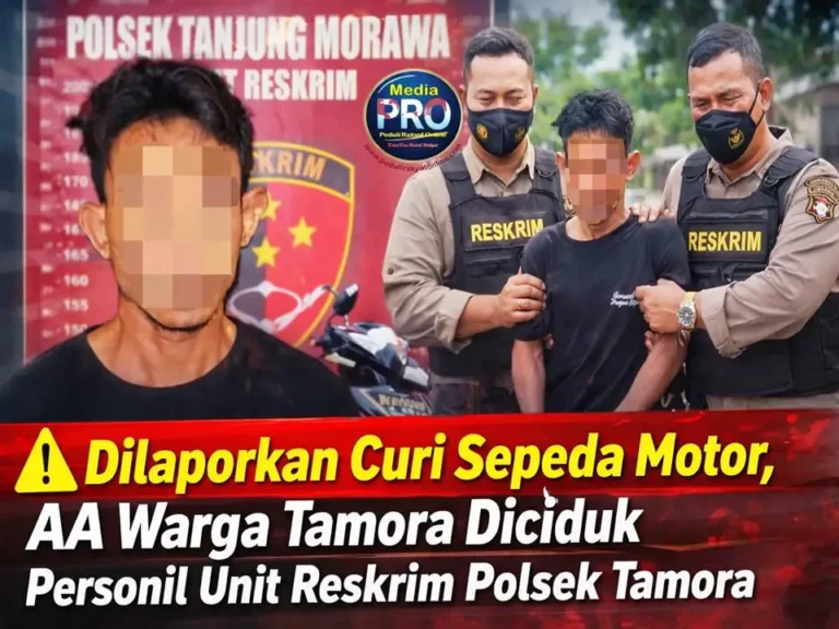 Dilaporkan Curi Sepeda Motor, AA Warga Tamora Diciduk Personil Unit Reskrim Polsek Tamora