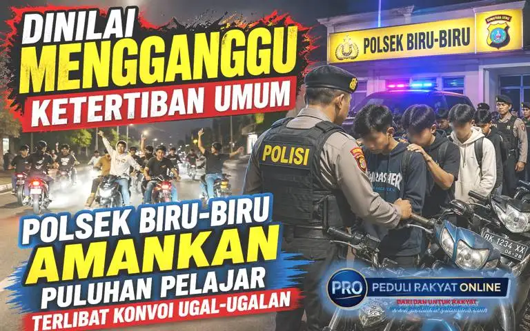 Dinilai Mengganggu Ketertiban Umum, Polsek Biru-Biru Amankan Puluhan Pelajar Terlibat Konvoi Ugal-ugalan