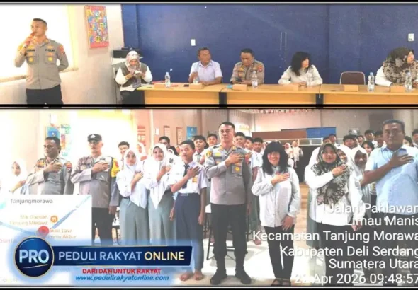 Gelar Sosialisasi Pencegahan Kenakalan Remaja dan Penyalahgunaan Narkoba, Kapolsek Tanjung Morawa Edukasi Pelajar di Sekolah Yayasan Nur Azizi