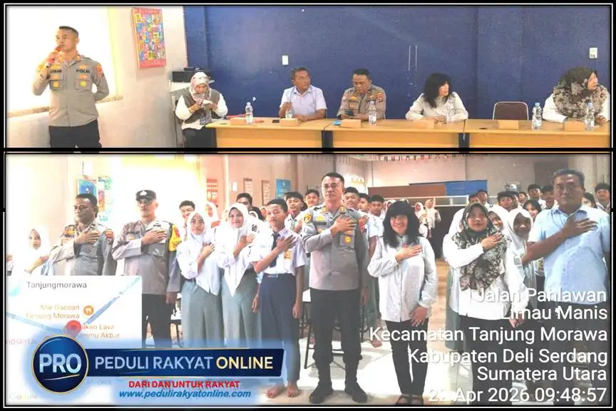 Gelar Sosialisasi Pencegahan Kenakalan Remaja dan Penyalahgunaan Narkoba, Kapolsek Tanjung Morawa Edukasi Pelajar di Sekolah Yayasan Nur Azizi