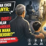 Jika Anak cucu bertanya Di saat hukum dibeli dan keadilan diperdagangkan, di pihak mana kakek berdiri