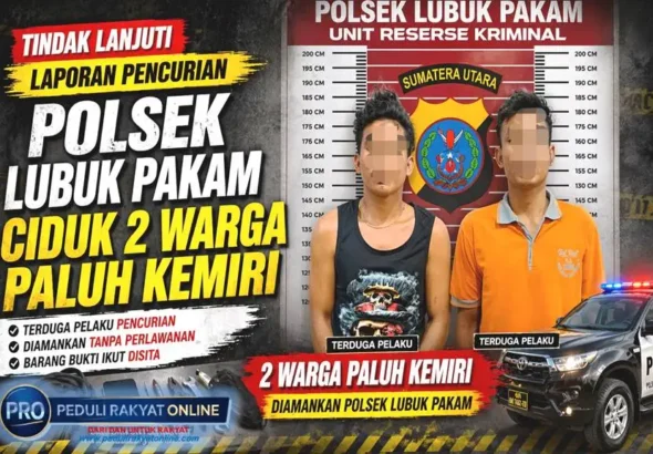 Menindaklanjuti Laporan Pencurian, Polsek Lubuk Pakam Ciduk 2 Warga Paluh Kemiri