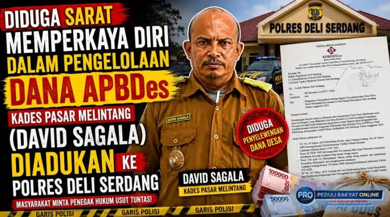 Diduga Memperkaya Diri Dalam Pengelolaan Dan Apbdes, Kades Pasar Melintang Diadukan Ke Polres Deli Serdang