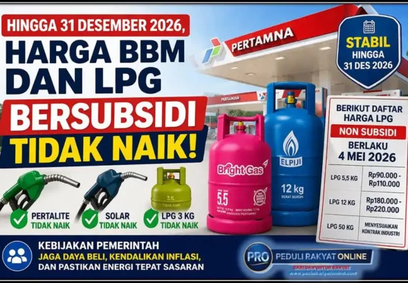 Hingga 31 Desember 2026, Harga BBM dan LPG Bersubsi Tidak Naik,