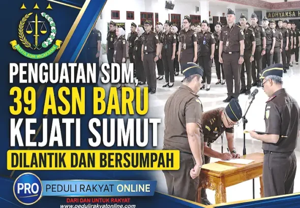 Penguatan SDM, 39 ASN Baru Kejati Sumut Dilantik dan Bersumpah