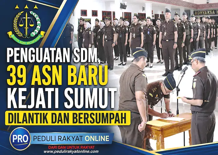 Penguatan SDM, 39 ASN Baru Kejati Sumut Dilantik dan Bersumpah
