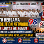 Bersatu Bersama 98 Resolution Network, Aktivis Lintas 98 Sumut Dukung Pemerintahan Prabowo-Gibran Menuju Pemerataan Kesejahteraan