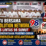 Bersatu Bersama 98 Resolution Network, Aktivis Lintas 98 Sumut Dukung Pemerintahan Prabowo-Gibran Menuju Pemerataan Kesejahteraan