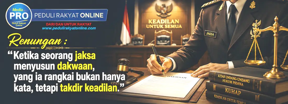 Ketika seorang jaksa menyusun dakwaan, yang ia rangkai bukan hanya kata, tetapi takdir keadilan.