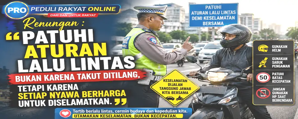 Patuhi aturan lalu lintas bukan karena takut ditilang, tetapi karena setiap nyawa berharga untuk diselamatkan