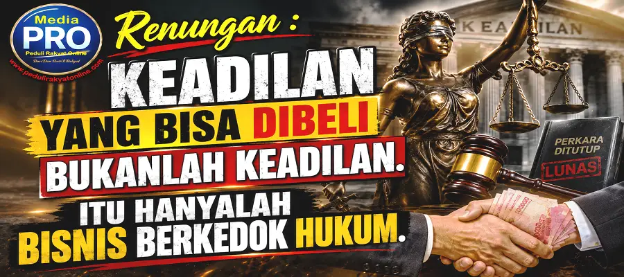 Keadilan yang bisa dibeli bukanlah keadilan. Itu hanyalah bisnis berkedok hukum.-PRO