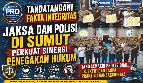 Tandatangani Fakta Integritas, Jaksa dan Polisi di Sumut Perkuat Sinergi Penegakan Hukum yang Semakin Profesional, Objektif, dan Tanpa Praktik Transaksional